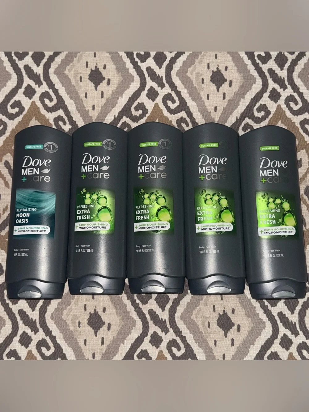 Bundle of Dove Men+Care Refreshing Extra Fresh Body & Face Wash (5 pieces)